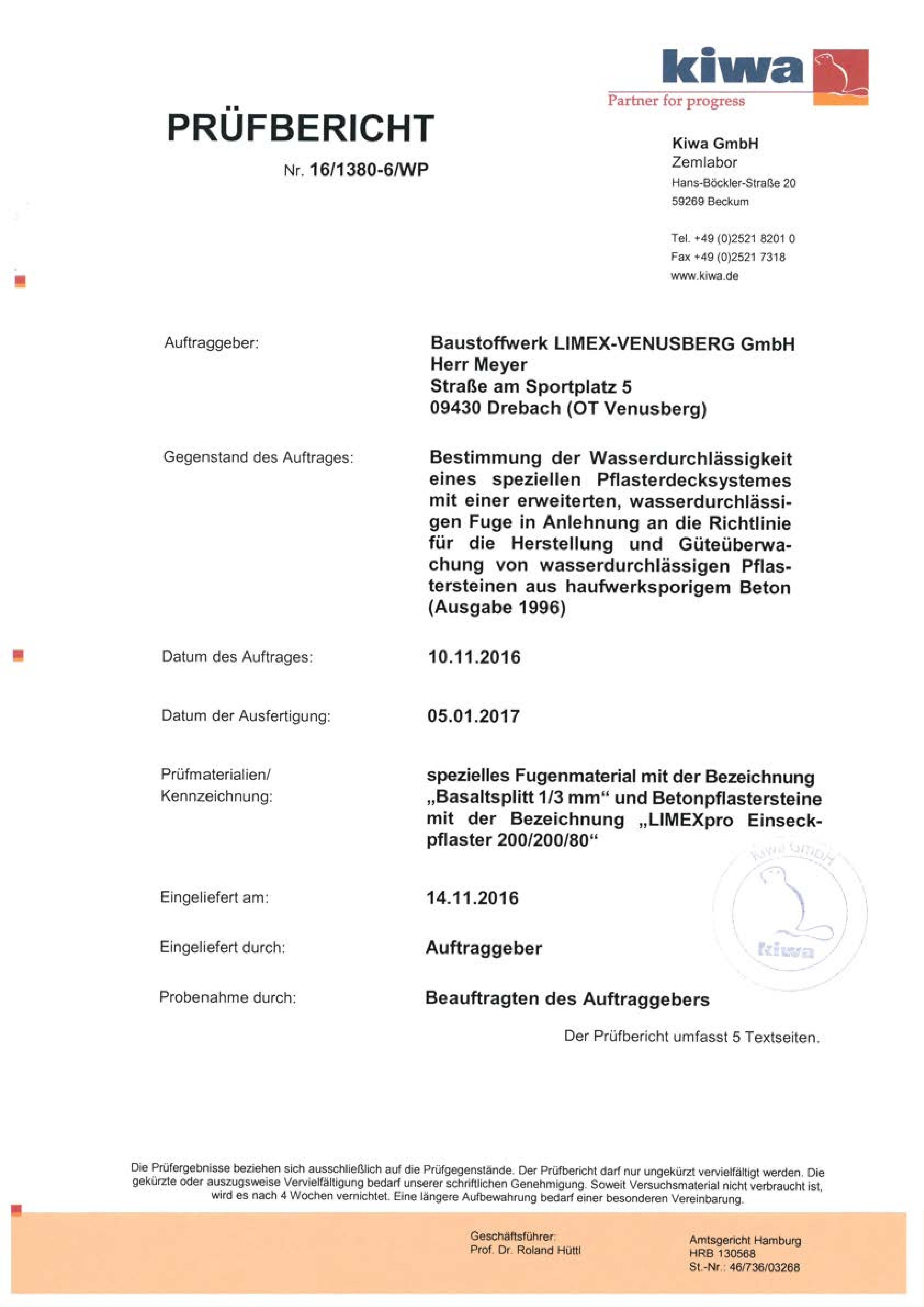 LIMEX Infocenter Pruefzeugnis 16 1380 6 WP LIMEXpro Eins Eck Pflaster pdf
