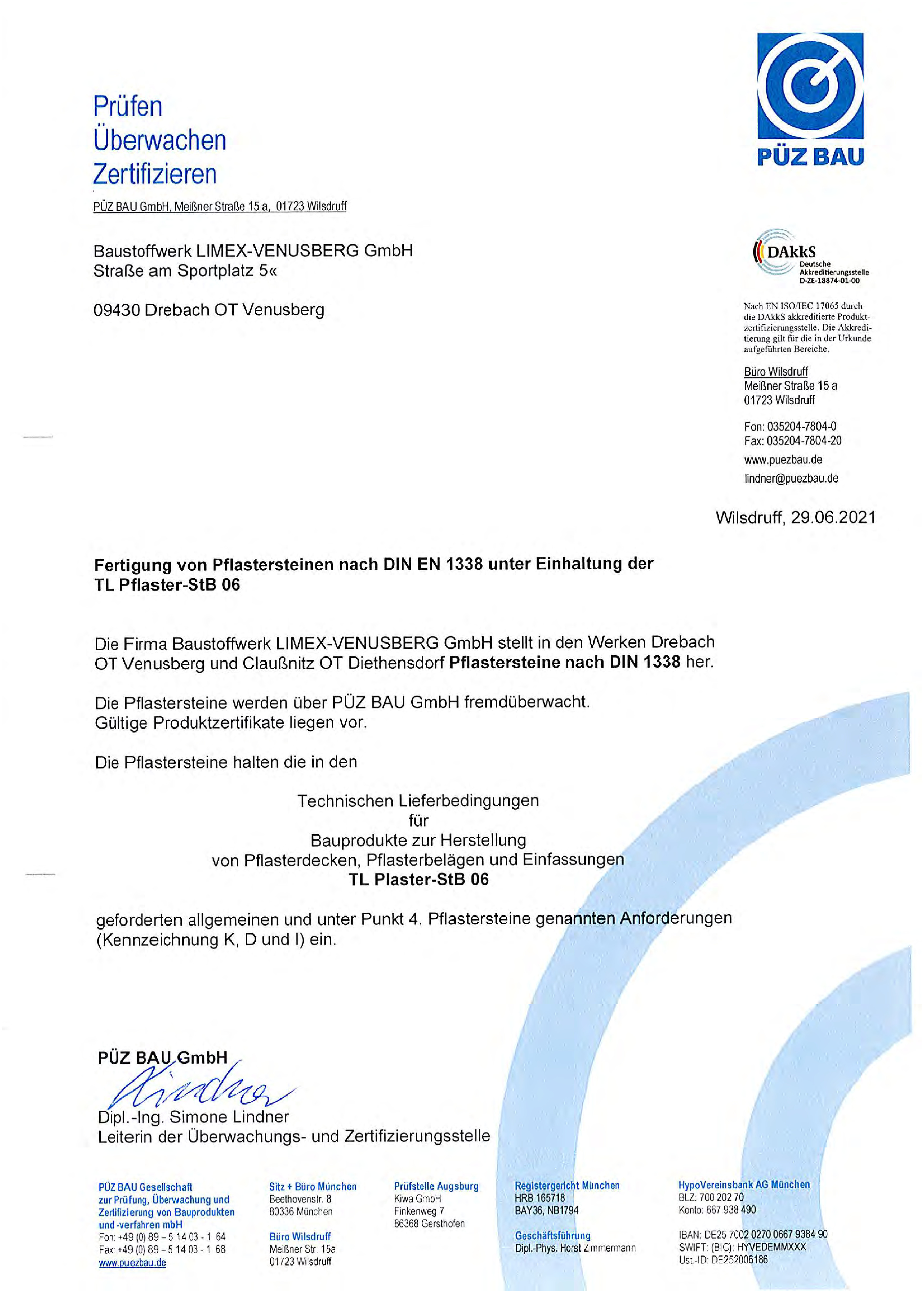 LIMEX Infocenter Zertifikat TL Pflaster StB 06 pdf